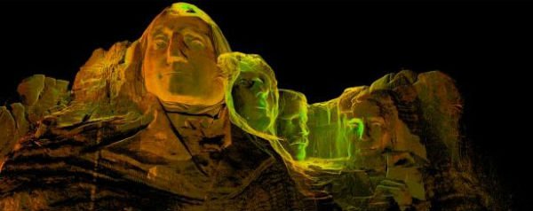 3d-laserscan van Mount Rushmore