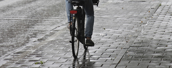 Fietser in de regen