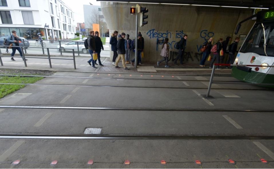 Stoplichten op de grond