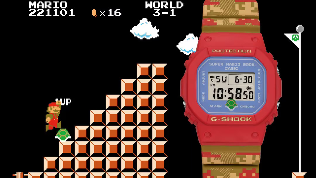 Casio G-Shock horloge met supermario erop