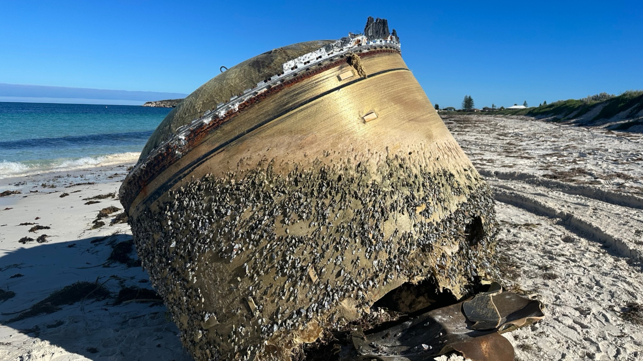 Het object op het strand in Australië