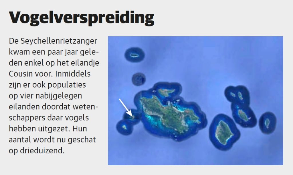 de verspreiding van de Seychellenrietzanger