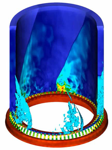 Een voorbeeld van een motor met Rotating Detonation Combustion