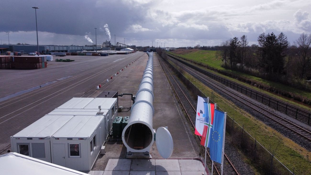 Testbaan voor de hyperloop bij Veendam